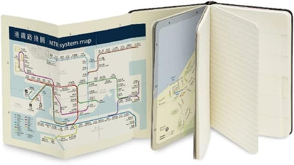 Moleskine City Notebooks Hong Kong with Plain and Ruled Page, Notebook with Hard Cover, Elastic Closure and City Maps, Black Colour, Size 9 x 14 cm, 220 Pages