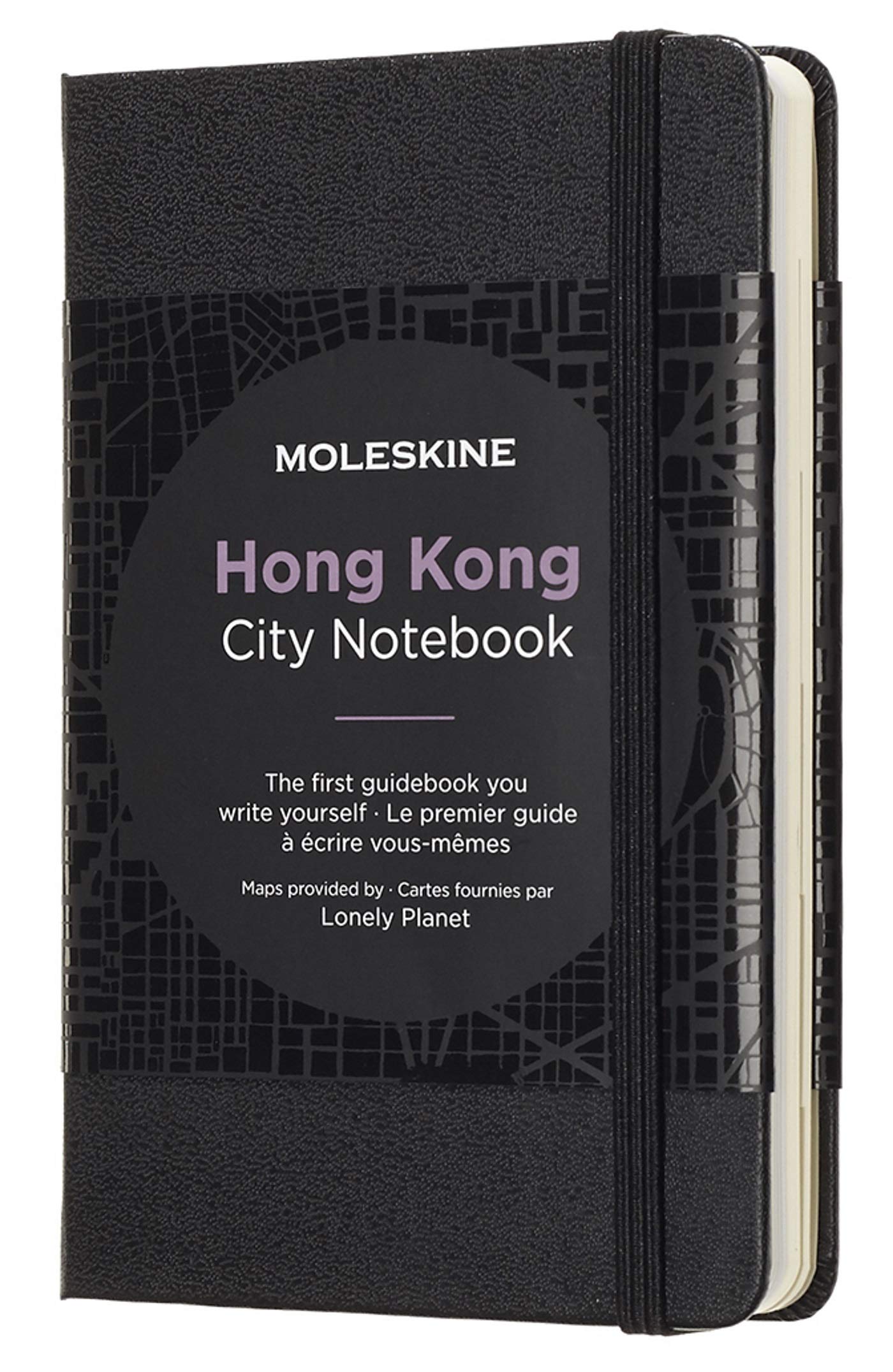 Moleskine City Notebooks Hong Kong with Plain and Ruled Page, Notebook with Hard Cover, Elastic Closure and City Maps, Black Colour, Size 9 x 14 cm, 220 Pages