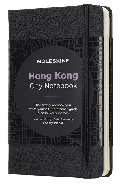 Moleskine City Notebooks Hong Kong with Plain and Ruled Page, Notebook with Hard Cover, Elastic Closure and City Maps, Black Colour, Size 9 x 14 cm, 220 Pages