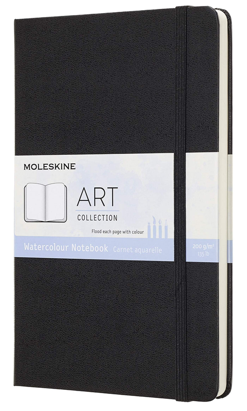 Moleskine 13 x 21 cm Large Art Collection Watercolour Notebook Sketchbook Album for Drawing with Hard Cover, Paper Suitable for Water, Colours and Watercolour Pencils, Black, 72 Pages
