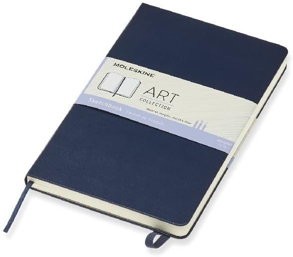 Moleskine 13 x 21 cm Large Art Collection Sketchbook Drawing Pad Notebook Album with Hard Cover and Elastic Closure, Paper Suitable for Pens, Pencils and Crayons, Black, 88 Pages