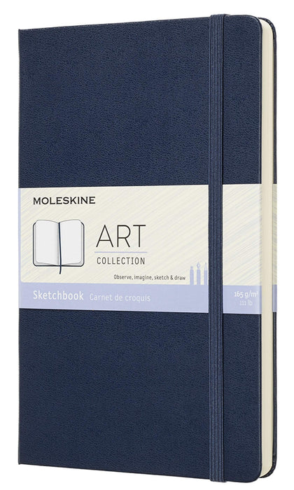 Moleskine 13 x 21 cm Large Art Collection Sketchbook Drawing Pad Notebook Album with Hard Cover and Elastic Closure, Paper Suitable for Pens, Pencils and Crayons, Black, 88 Pages