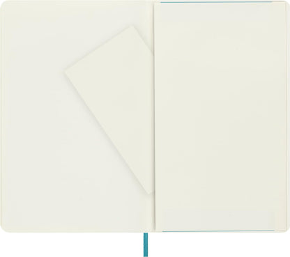 Moleskine Classic Plain Paper Notebook - Soft Cover and Elastic Closure Journal - Color Reef Blue - Large 13 x 21 A5 - 192 Pages