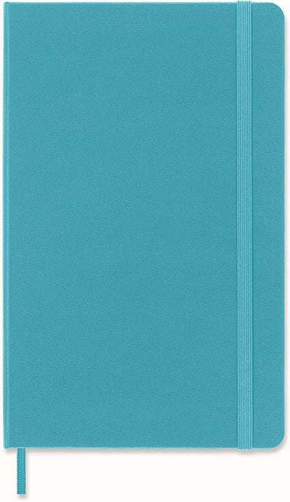 Moleskine Classic Ruled Paper Notebook, Hard Cover and Elastic Closure Journal, Color Reef Blue, Size Large 13 x 21 cm, 240 Pages