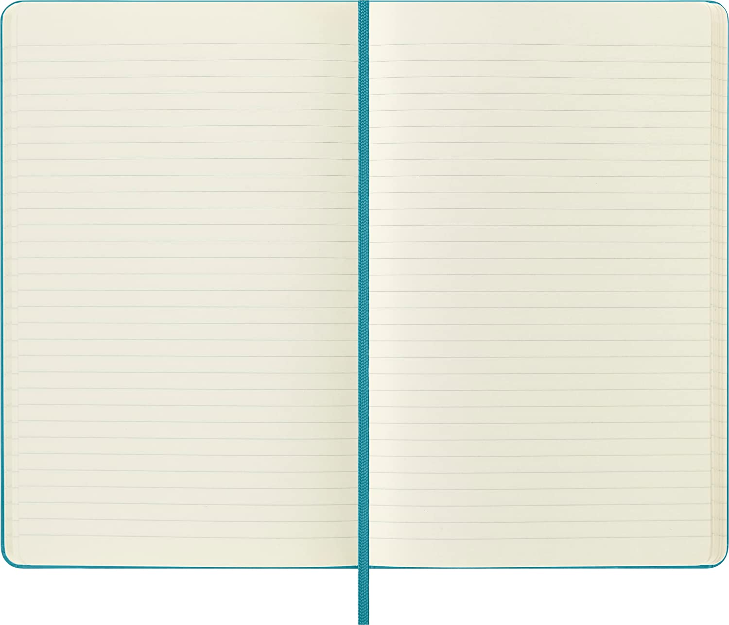 Moleskine Classic Ruled Paper Notebook, Hard Cover and Elastic Closure Journal, Color Reef Blue, Size Large 13 x 21 cm, 240 Pages