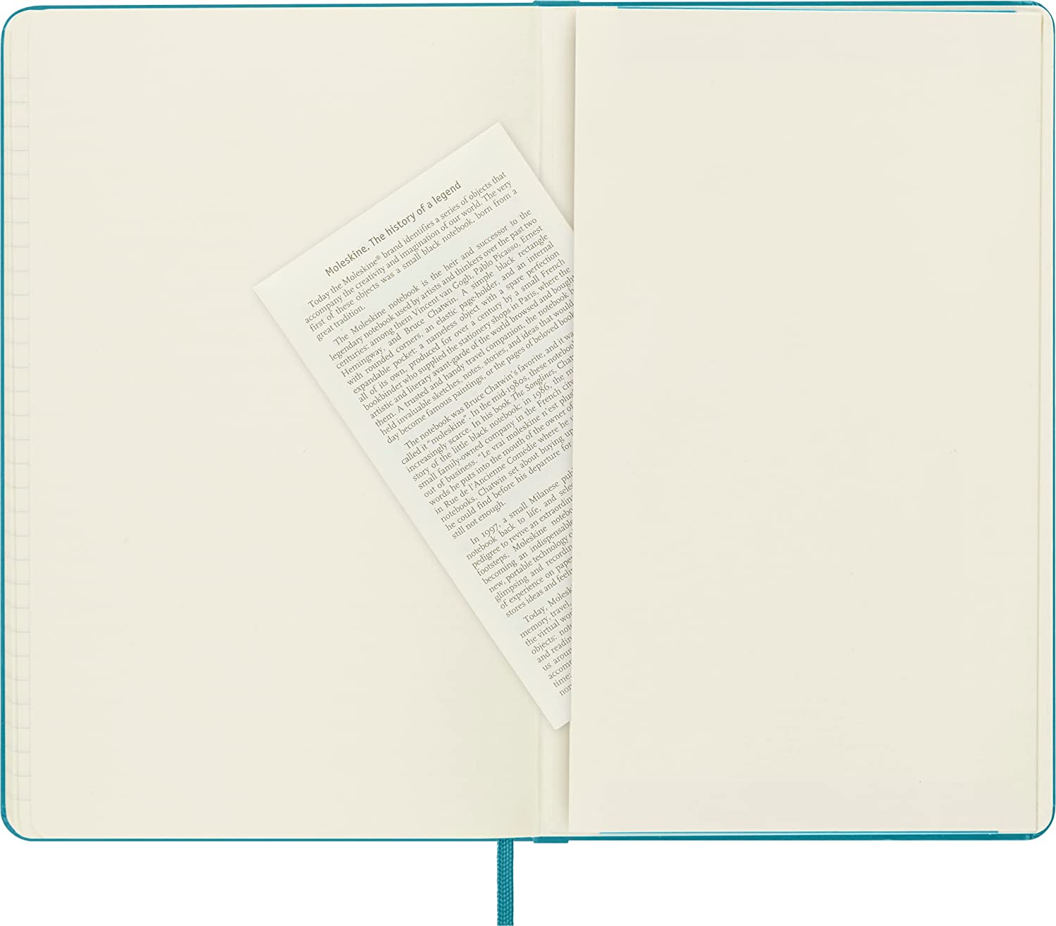 Moleskine Classic Ruled Paper Notebook, Hard Cover and Elastic Closure Journal, Color Reef Blue, Size Large 13 x 21 cm, 240 Pages
