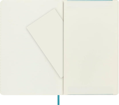 Moleskine Classic Ruled Paper Notebook - Soft Cover and Elastic Closure Journal - Color Reef Blue - Large 13 x 21 A5 - 192 Pages