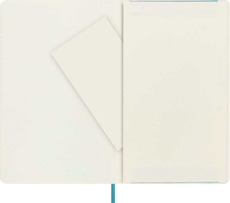 Moleskine Classic Ruled Paper Notebook - Soft Cover and Elastic Closure Journal - Color Reef Blue - Large 13 x 21 A5 - 192 Pages