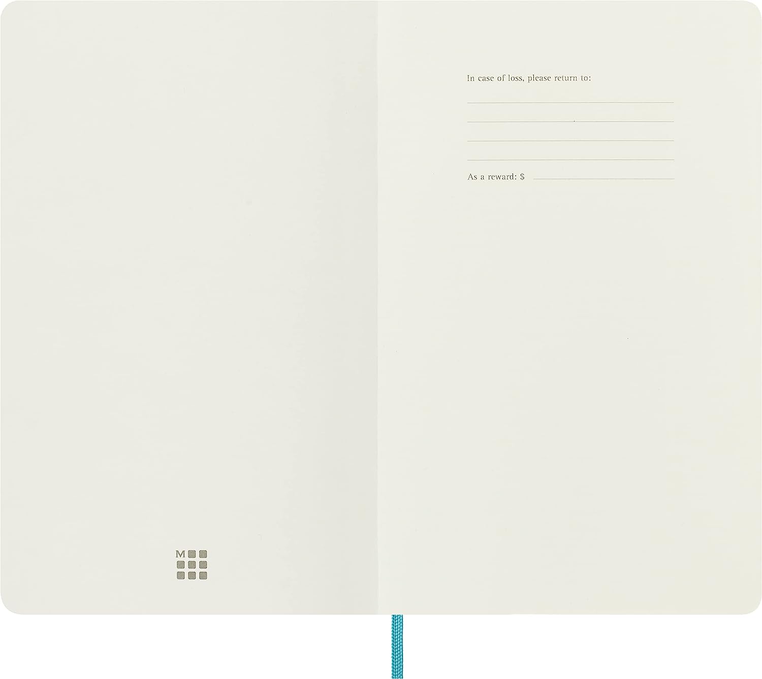 Moleskine Classic Ruled Paper Notebook - Soft Cover and Elastic Closure Journal - Color Reef Blue - Large 13 x 21 A5 - 192 Pages