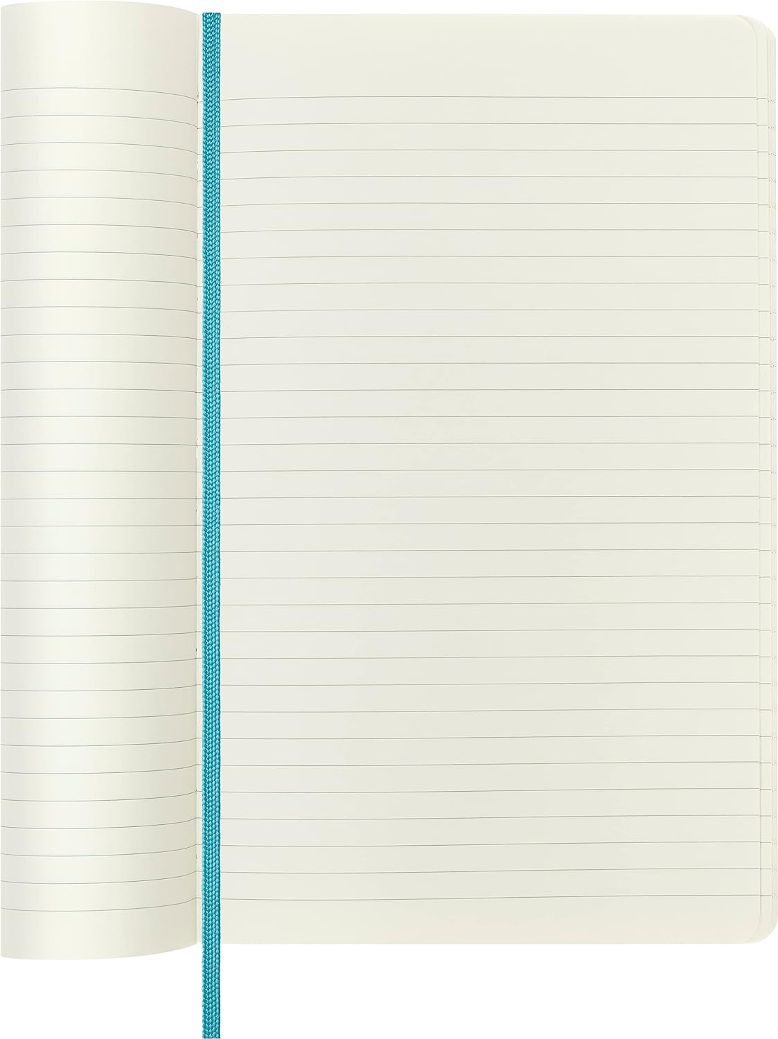 Moleskine Classic Ruled Paper Notebook - Soft Cover and Elastic Closure Journal - Color Reef Blue - Large 13 x 21 A5 - 192 Pages