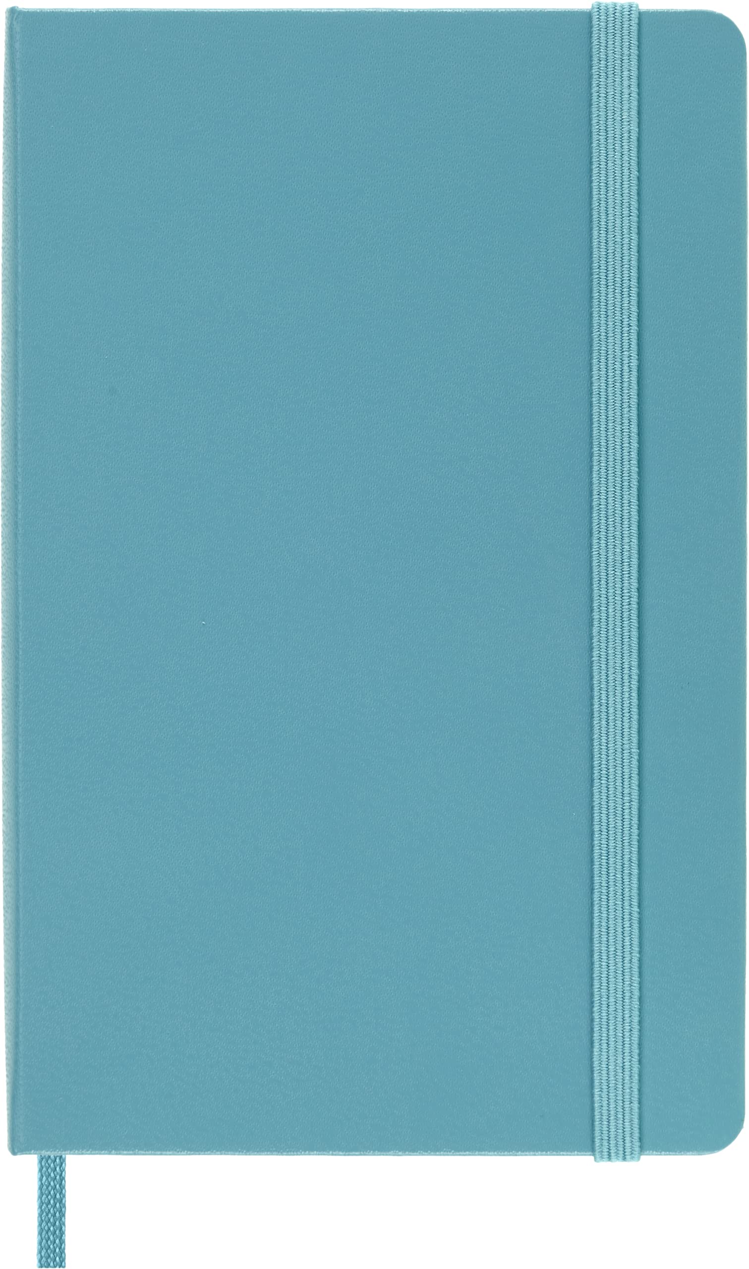 Moleskine Classic Ruled Paper Notebook, Hard Cover and Elastic Closure Journal, Color Reef Blue, Size Pocket 9 x 14 cm, 192 Pages