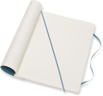 Moleskine Classic Ruled Paper Notebook - Soft Cover and Elastic Closure Journal - Color Reef Blue - X- Large 19 x 25 A4 - 192 Pages
