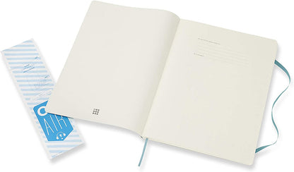 Moleskine Classic Ruled Paper Notebook - Soft Cover and Elastic Closure Journal - Color Reef Blue - X- Large 19 x 25 A4 - 192 Pages