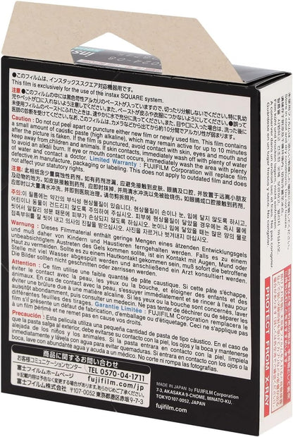 Instax SQUARE instant Film, Black border, 10 shot pack, suitable for all instax SQUARE cameras and printers