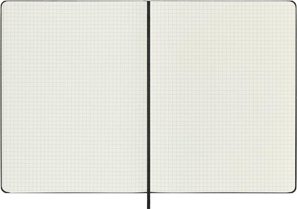 Moleskine Classic Squared Paper Notebook, Hard Cover and Elastic Closure Journal, Color Black, Size Medium 11.5 x 18 cm, 208 Pages