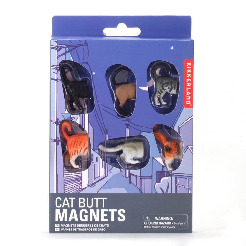 Kikkerland Cat Butt Magnets, Set of 6 (MG53