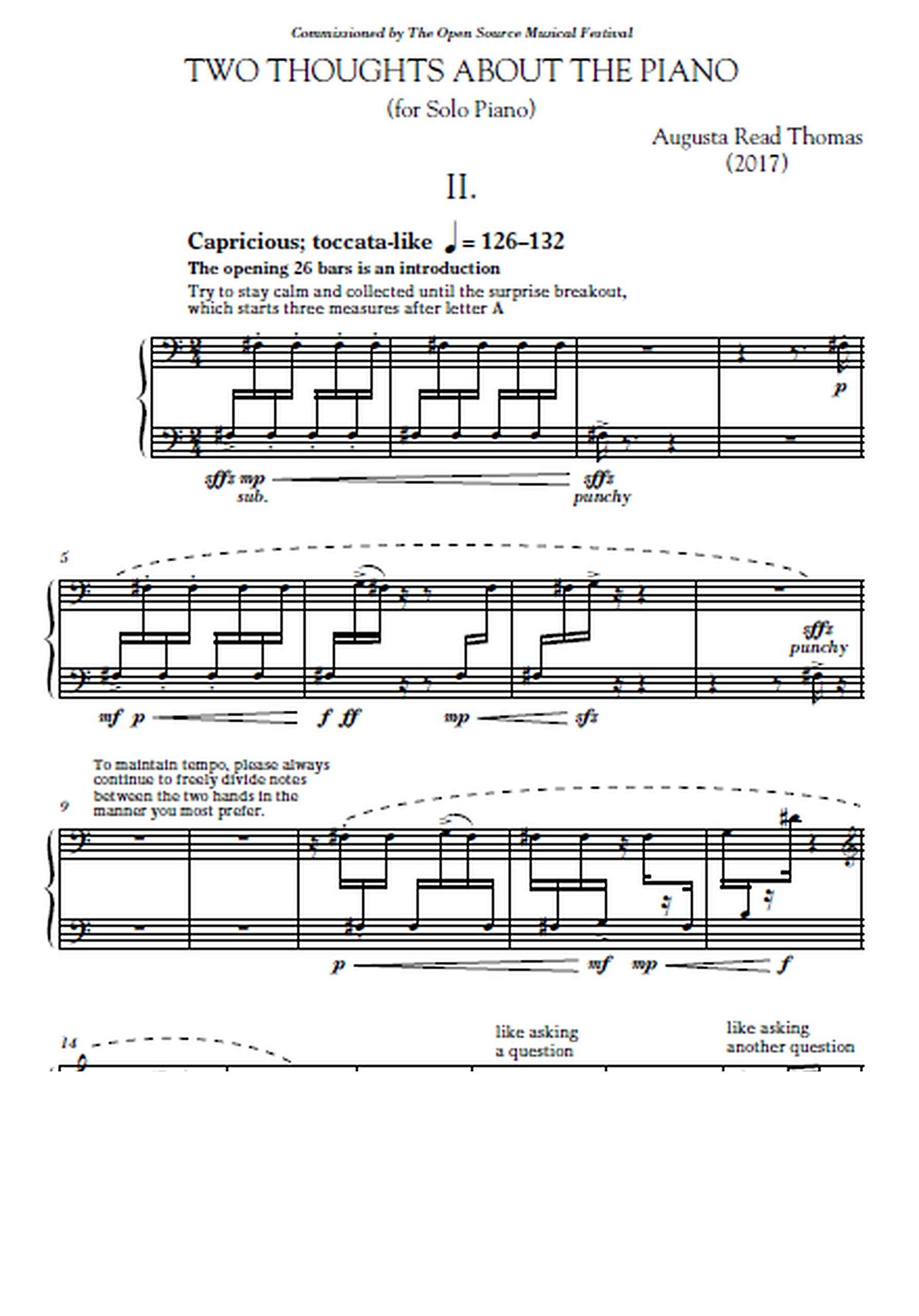 Augusta Read Thomas: Two Thoughts About The Piano (Nimbus Music Publishing NMP1025