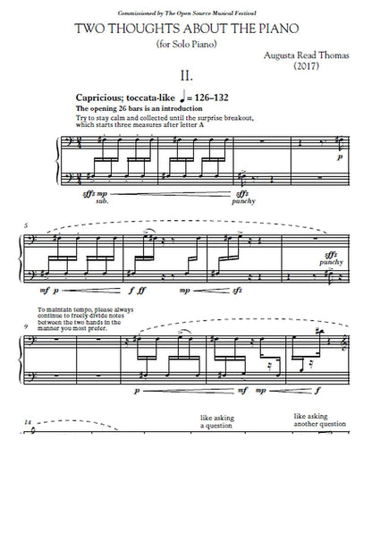 Augusta Read Thomas: Two Thoughts About The Piano (Nimbus Music Publishing NMP1025