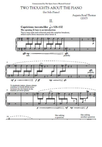 Augusta Read Thomas: Two Thoughts About The Piano (Nimbus Music Publishing NMP1025