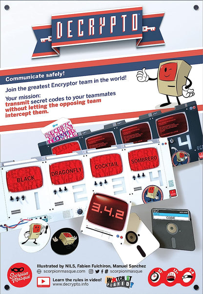 Scorpion Masqué | Decrypto Game | Board Game | Ages 12+ | 3-8 Players | 30 Minutes Playing Time