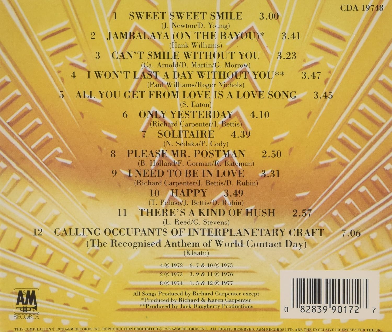 Carpenters Singles 1974 - 1978