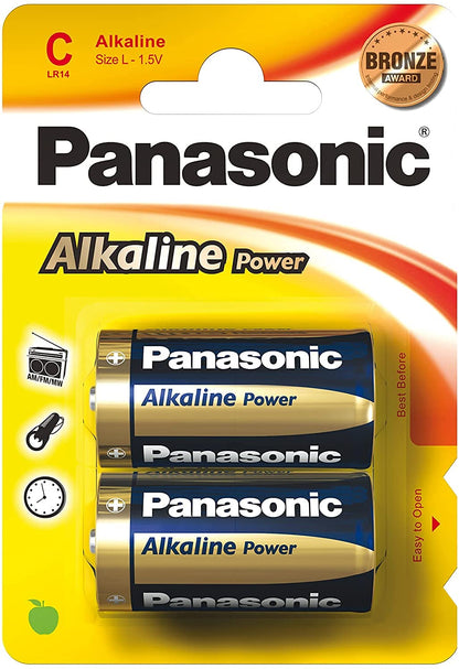 Panasonic Bronze Power C Alkaline Batteries (Pack 2) - PANALR14B2-APB