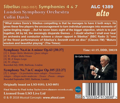 Sibelius: Symphonies 4/7