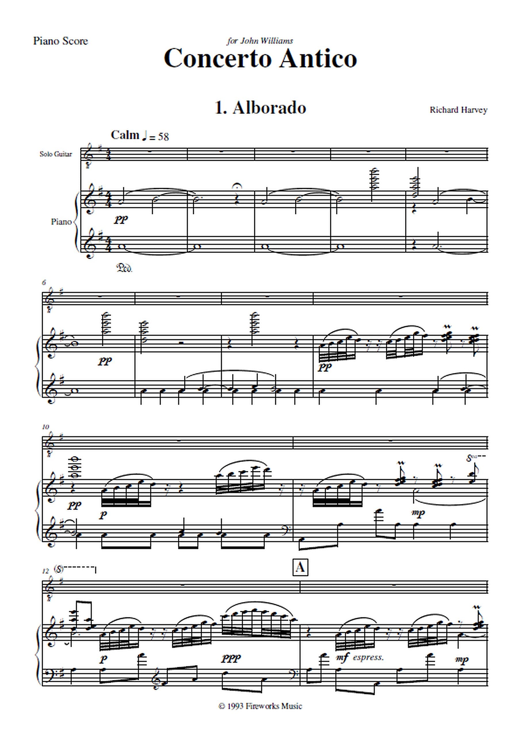 Richard Harvey: Concerto Antico - Guitar & Piano Version (Nimbus Music Publishing NMP1056