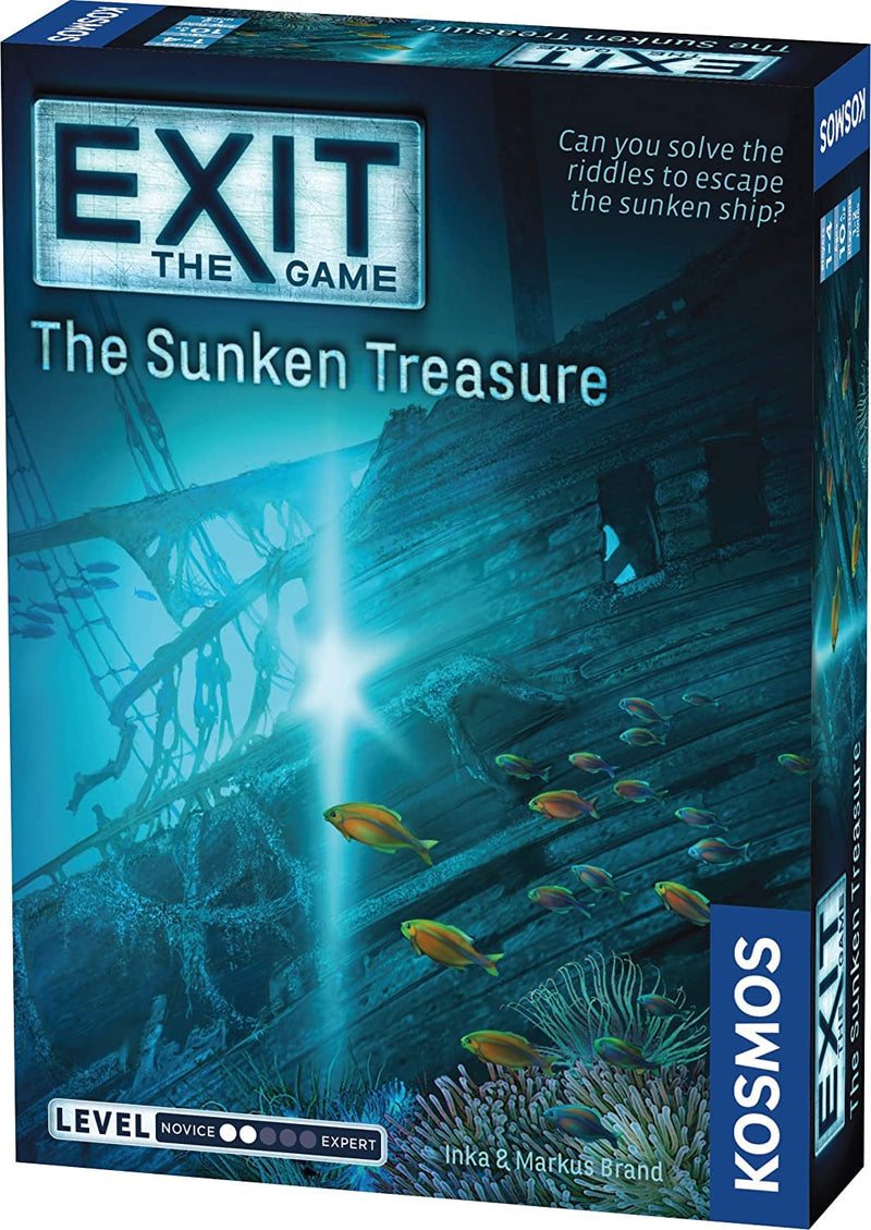 Thames & Kosmos - EXIT: The Sunken Treasure - Level: 2/5 - Unique Escape Room Game - 1-4 Players - Puzzle Solving Strategy Board Games for Adults & Kids, Ages 12+ - 694050