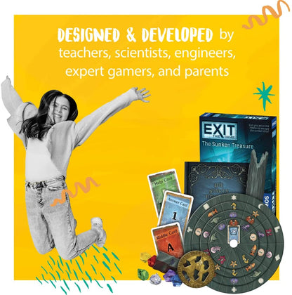 Thames & Kosmos - EXIT: The Sunken Treasure - Level: 2/5 - Unique Escape Room Game - 1-4 Players - Puzzle Solving Strategy Board Games for Adults & Kids, Ages 12+ - 694050