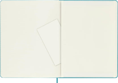 Moleskine Classic Ruled Paper Notebook, Hard Cover and Elastic Closure Journal, Color Reef Blue, Size Extra Large 19 x 25 cm, 192 Pages