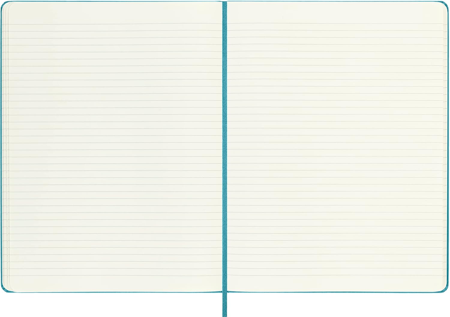 Moleskine Classic Ruled Paper Notebook, Hard Cover and Elastic Closure Journal, Color Reef Blue, Size Extra Large 19 x 25 cm, 192 Pages