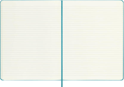 Moleskine Classic Ruled Paper Notebook, Hard Cover and Elastic Closure Journal, Color Reef Blue, Size Extra Large 19 x 25 cm, 192 Pages
