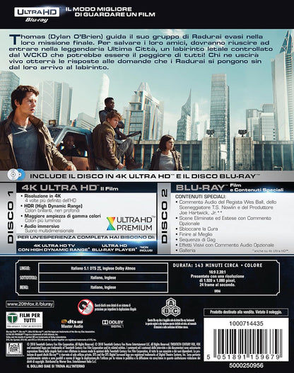 Maze Runner - La Rivelazione (4K Ultra-HD+Blu-Ray)