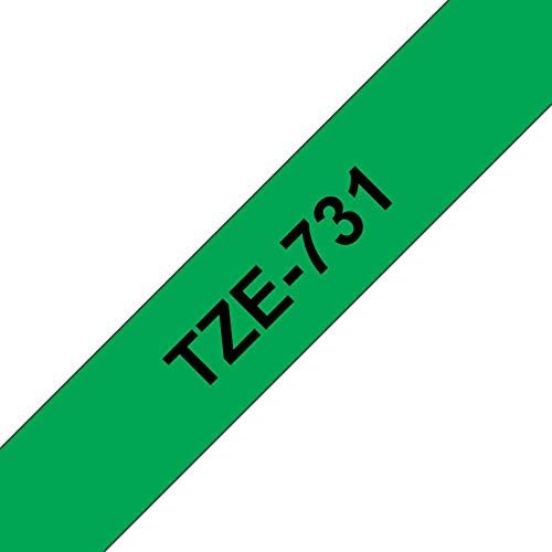 Brother TZe-731 Labelling Tape Cassette, 12 mm (W) x 8 m (L), Laminated, Brother Genuine Supplies