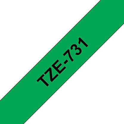 Brother TZe-731 Labelling Tape Cassette, 12 mm (W) x 8 m (L), Laminated, Brother Genuine Supplies