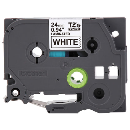 Brother Laminated Tape, Retail Packaging, 1 Inch, Black on White (TZe251