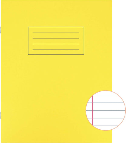 Silvine Exercise Book 229 x 178mm Ruled with Margin Yellow (10 Pack