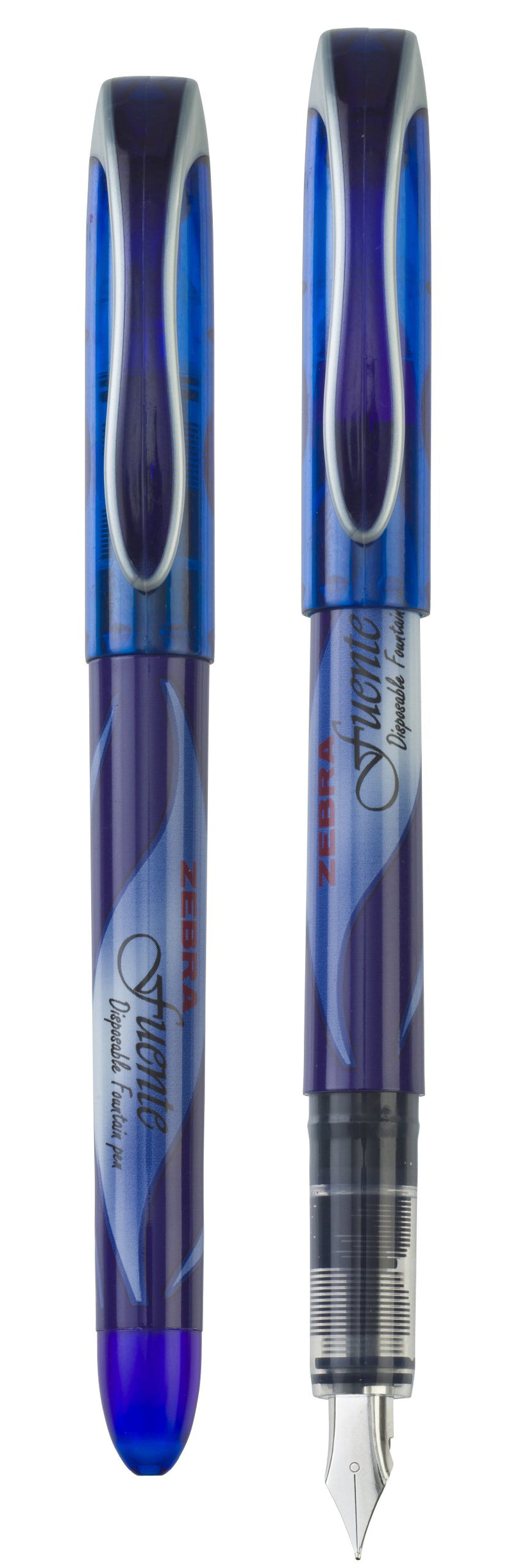 Zebra Pen Fuente Disposable Fountain Pen, 0.6mm Point, Blue Ink