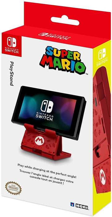 Hori Compact PlayStand - Mario Edition, Officially Licensed by Nintendo - Nintendo Switch & Nintendo Switch Super Mario Analog Caps Officially Licensed by Nintendo - Nintendo Switch