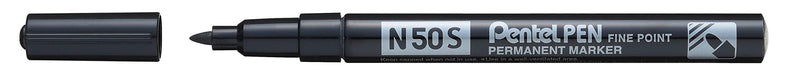 Pentel N50S-A Bullet Tip Permanent Marker - Black (Pack of 12