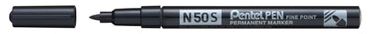 Pentel N50S-A Bullet Tip Permanent Marker - Black (Pack of 12
