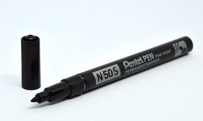 Pentel N50S-A Bullet Tip Permanent Marker - Black (Pack of 12