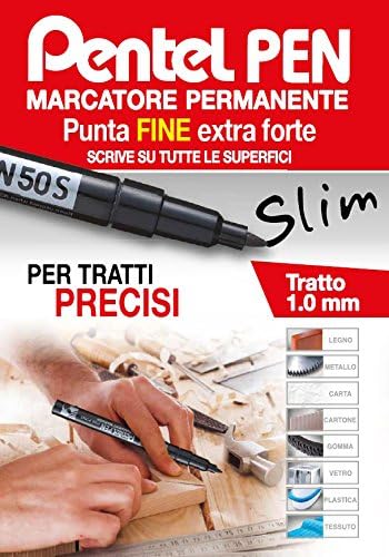 Pentel N50S-A Bullet Tip Permanent Marker - Black (Pack of 12