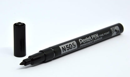 Pentel N50S-A Bullet Tip Permanent Marker - Black (Pack of 12