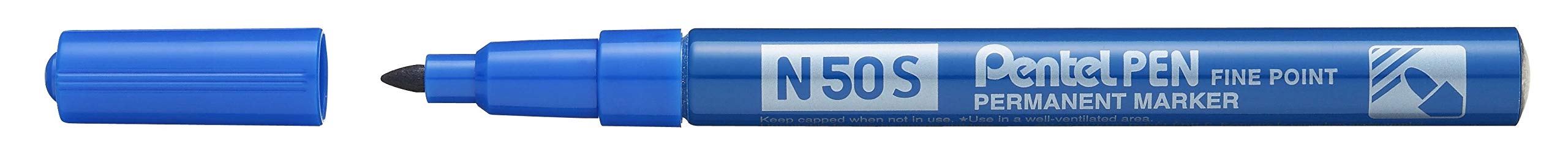Pentel N50S-C Bullet Tip Permanent Marker - Blue (Pack of 12