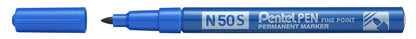 Pentel N50S-C Bullet Tip Permanent Marker - Blue (Pack of 12