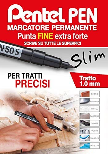 Pentel N50S-D Bullet Tip Permanent Marker - Green (Pack of 12
