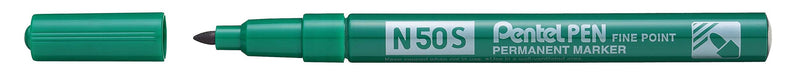 Pentel N50S-D Bullet Tip Permanent Marker - Green (Pack of 12