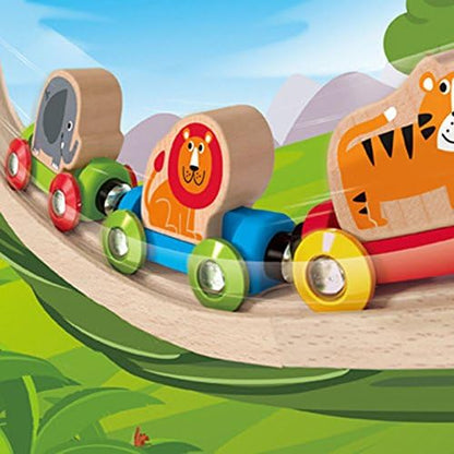 Hape E3807 Jungle Journey Railway Engine - My First Railway - Wooden Train Track Accessories